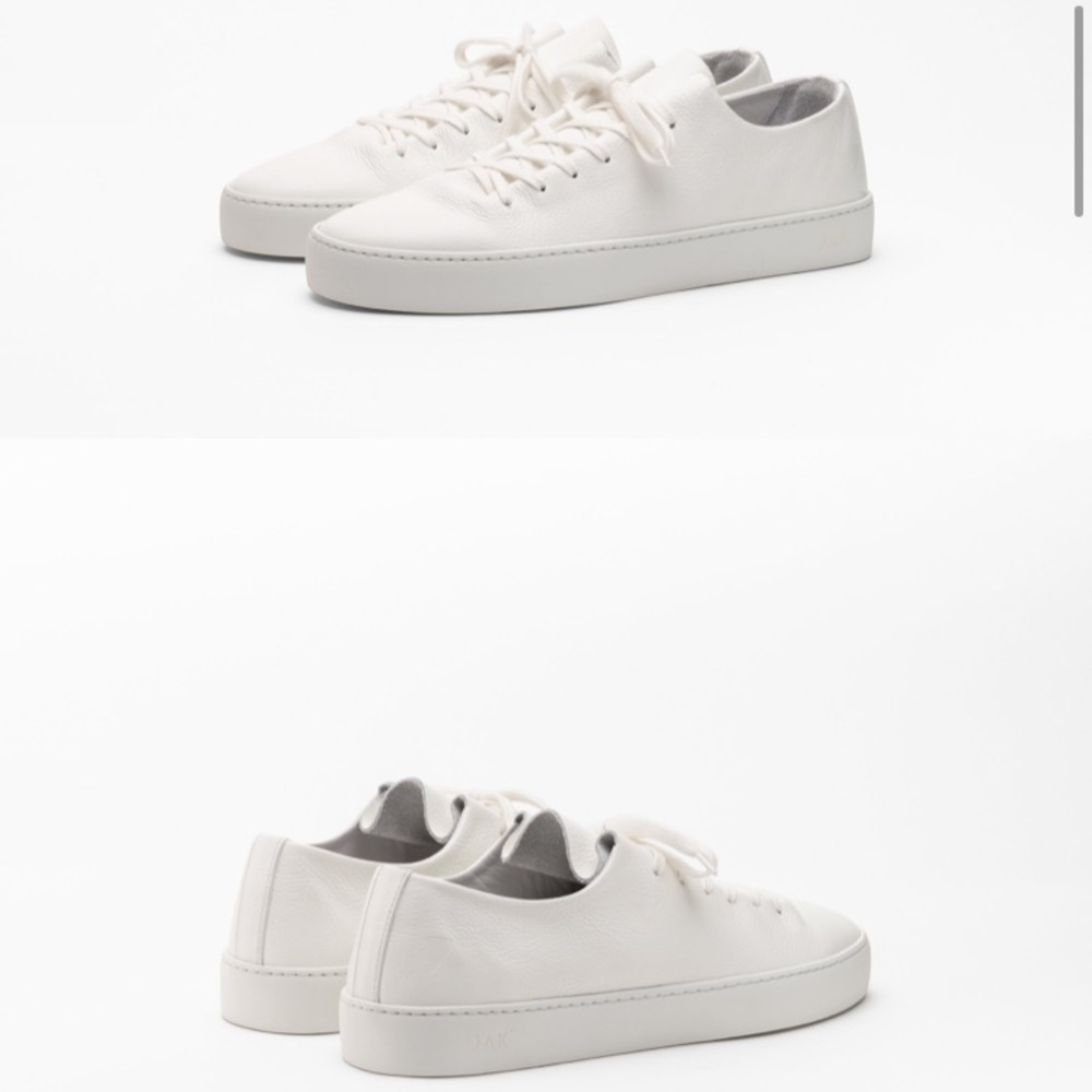 Jak Shoes Atom all white white leather trainer